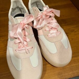 Adidas Women's Pink and White Sneakers 9.5